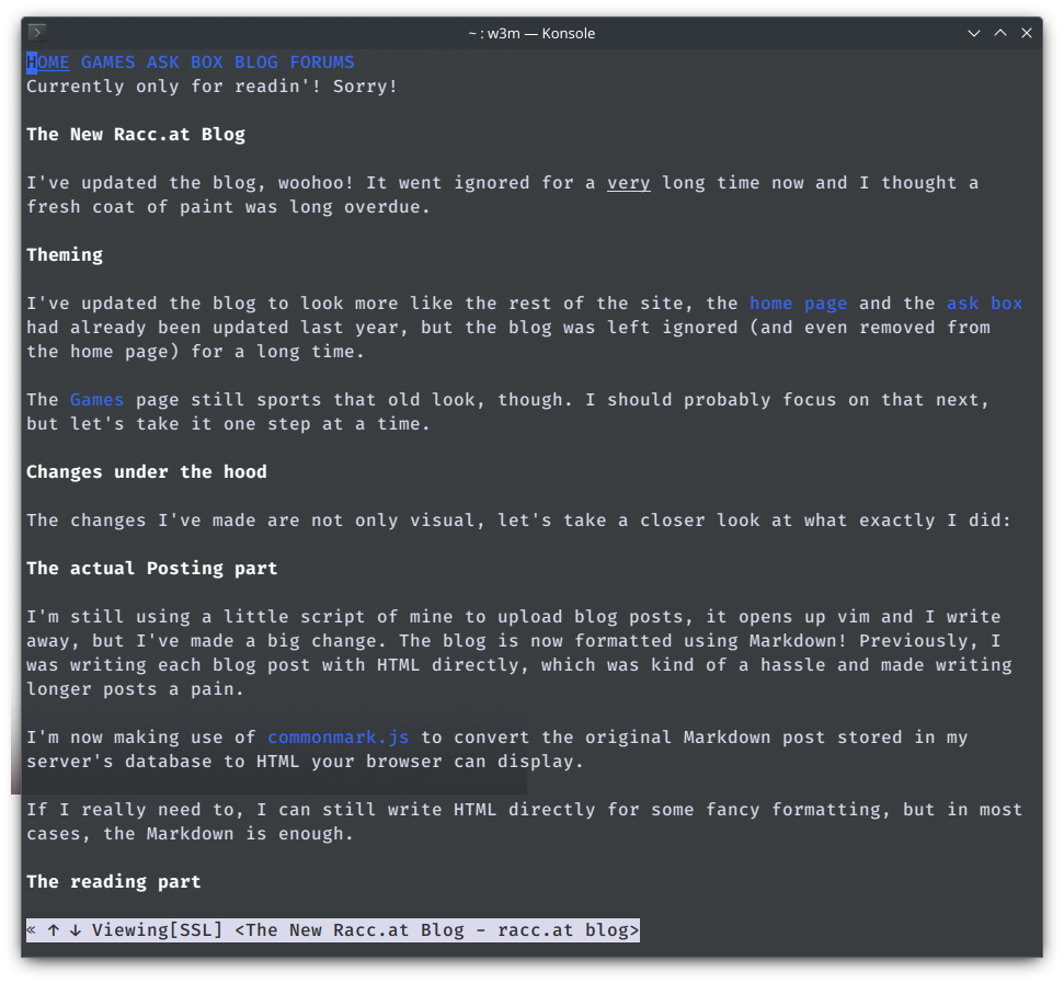 racc.at blog on w3m